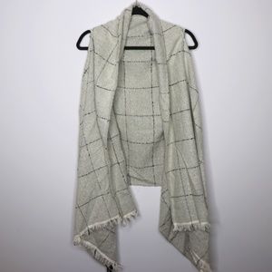 Express White Grid Vest Shawl Size OS